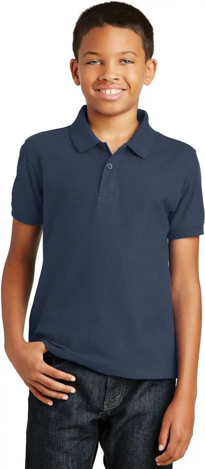 Port Authority Y100 Youth Core Classic Pique Polo River Blue Navy