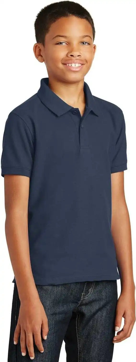 Port Authority Y100 Youth Core Classic Pique Polo River Blue Navy