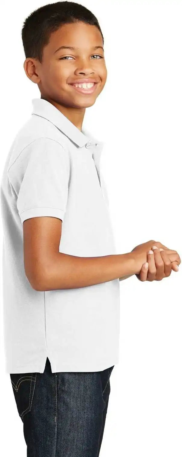 Port Authority Y100 Youth Core Classic Pique Polo White