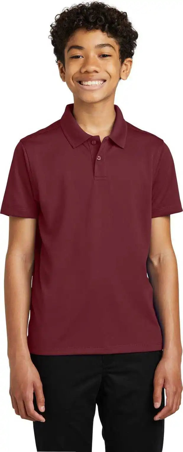 Port Authority Y110 Youth Dry Zone Uv Micro Mesh Polo Burgundy