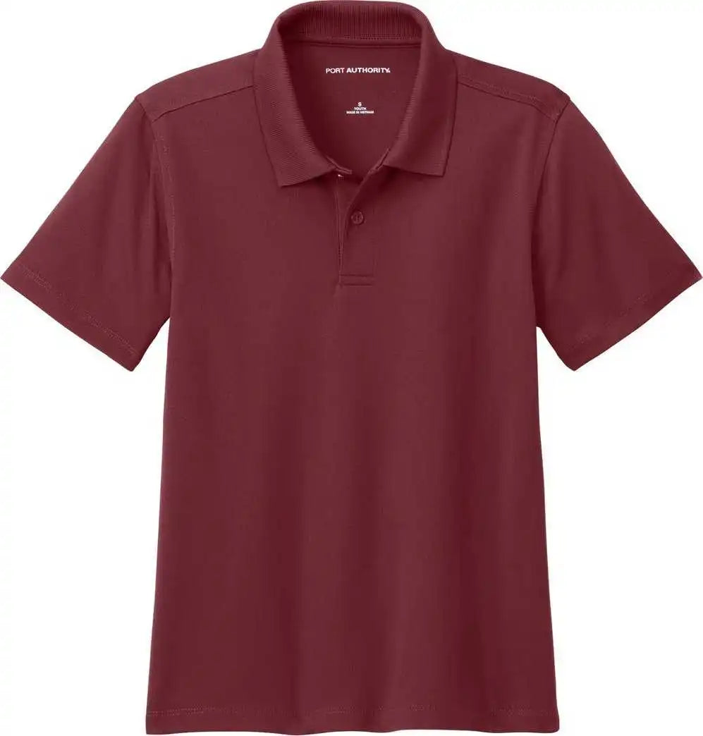 Port Authority Y110 Youth Dry Zone Uv Micro Mesh Polo Burgundy