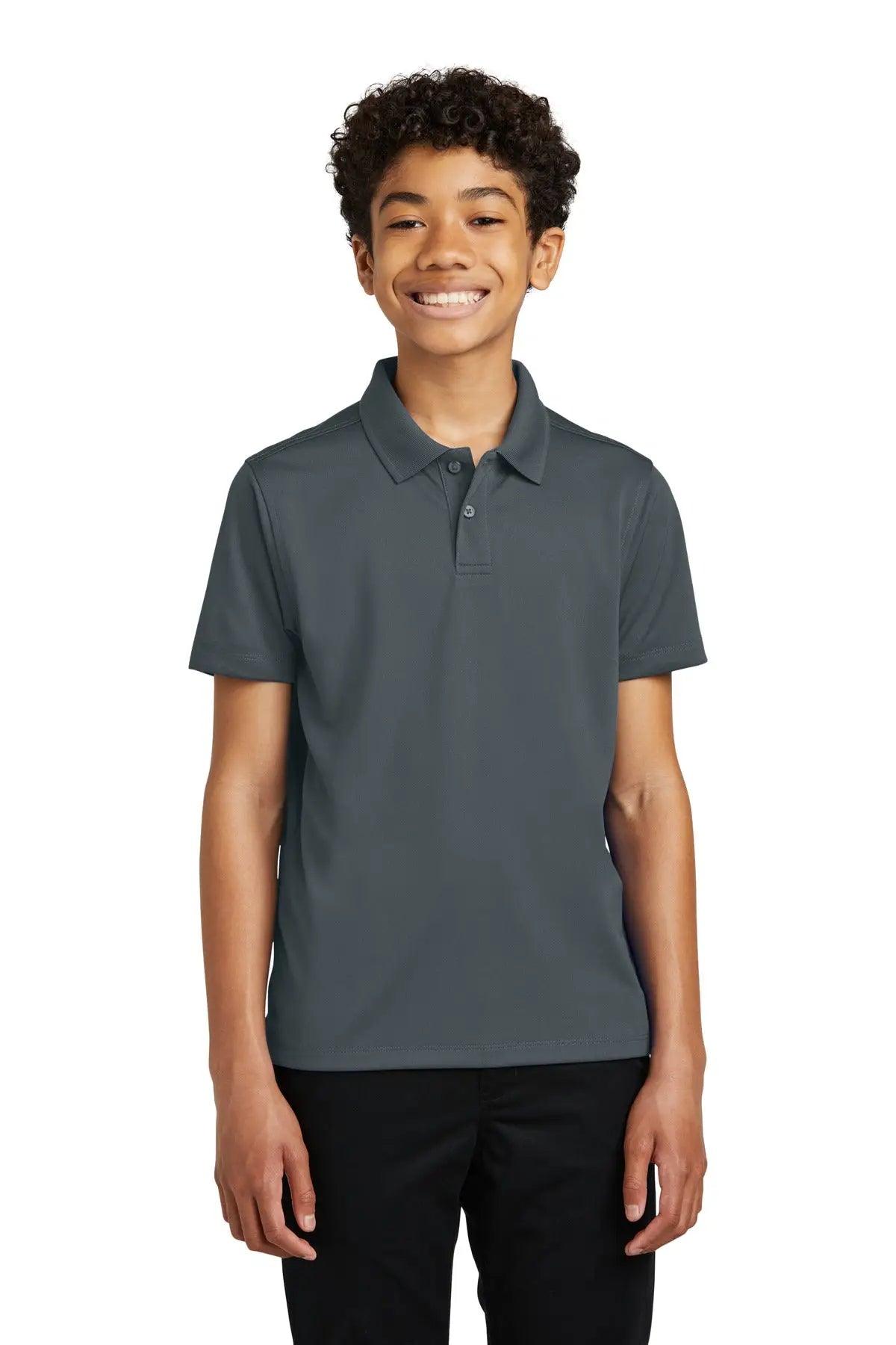 Port Authority Y110 Youth Dry Zone Uv Micro-mesh Polo - Graphite - Xs