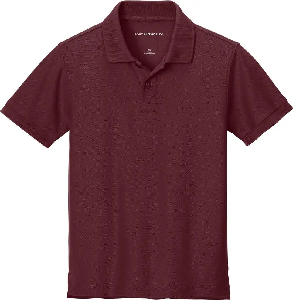 Port Authority Y200 Youth Wearever Signature Pique Polo - Burgundy