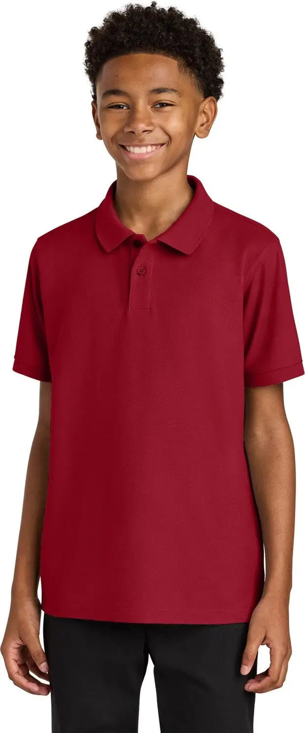 Port Authority Y200 Youth Wearever Signature Pique Polo - Rich Red - Xs