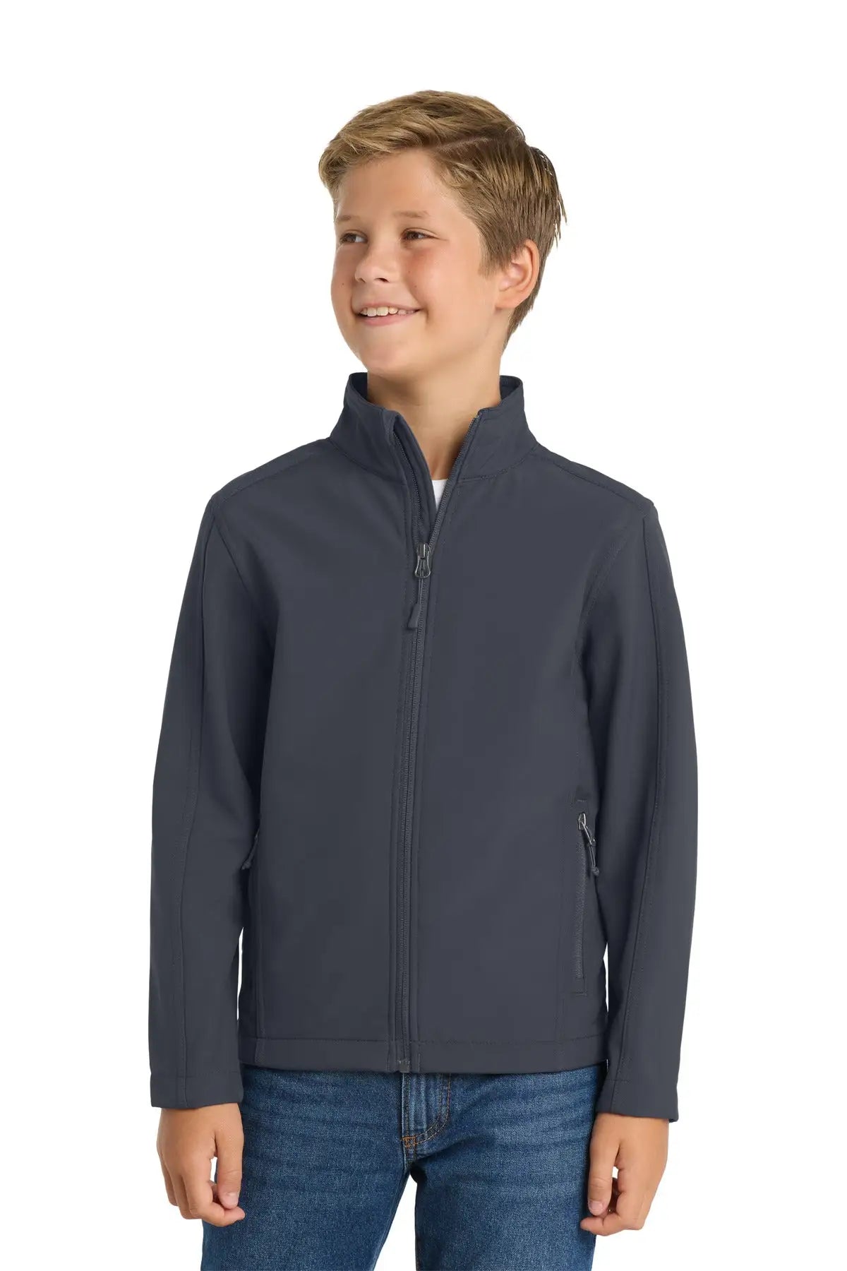 Port Authority Y317 Youth Core Soft Shell Jacket - Battleship Gray - Xs