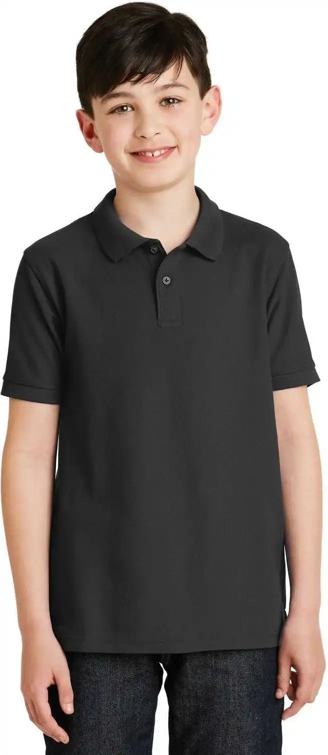 Port Authority Y500 Youth Silk Touch Polo Black