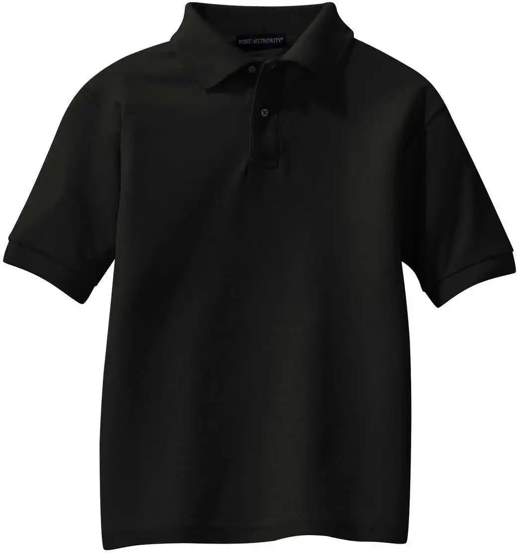Port Authority Y500 Youth Silk Touch Polo Black