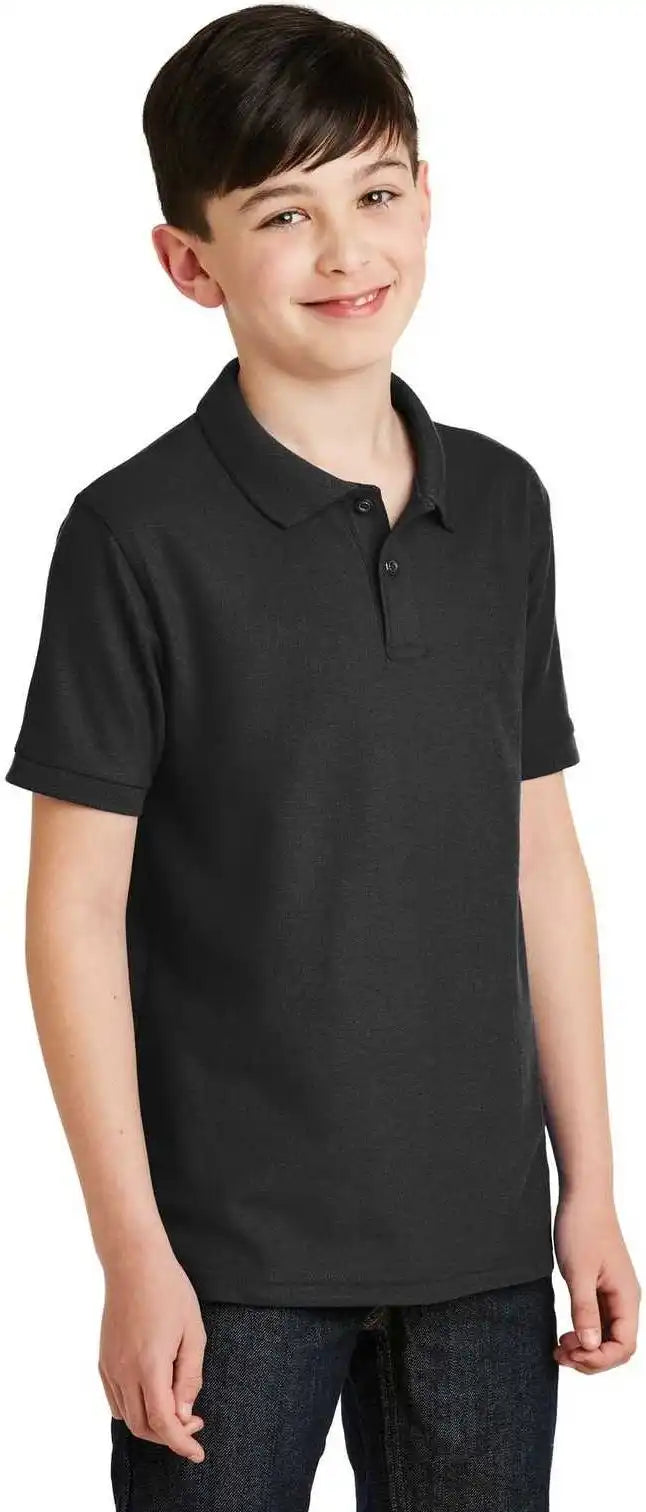 Port Authority Y500 Youth Silk Touch Polo Black