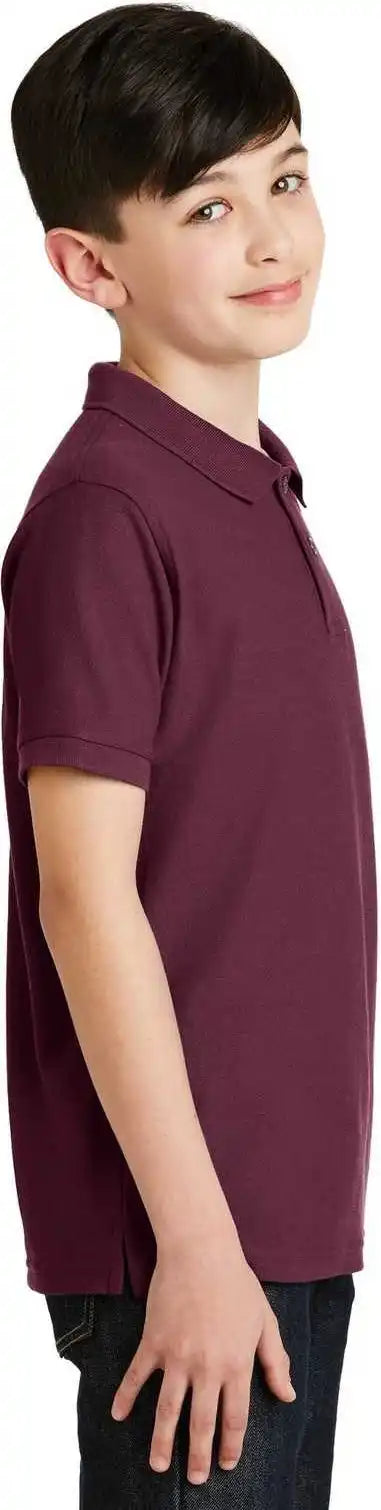 Port Authority Y500 Youth Silk Touch Polo Burgundy
