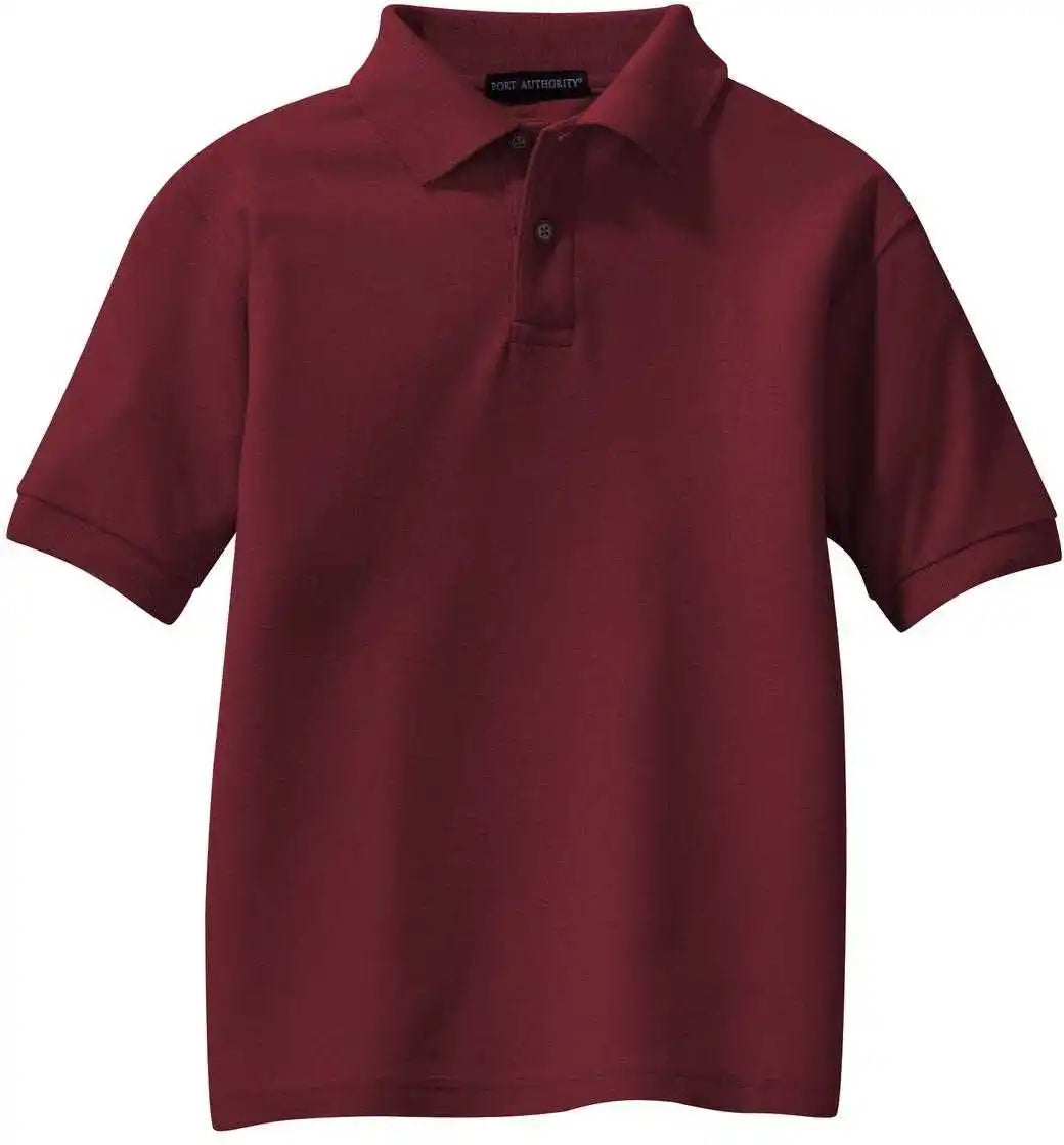 Port Authority Y500 Youth Silk Touch Polo Burgundy