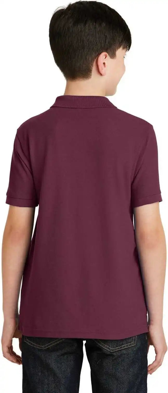 Port Authority Y500 Youth Silk Touch Polo Burgundy