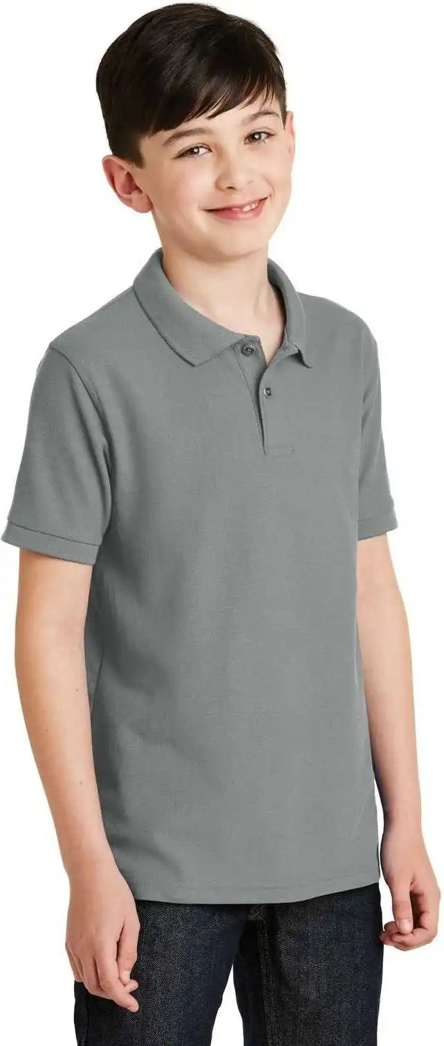 Port Authority Y500 Youth Silk Touch Polo Cool Gray