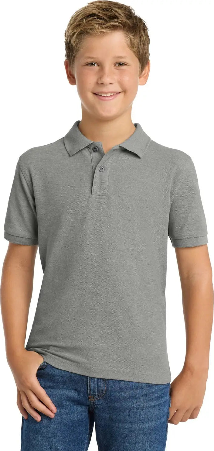 Port Authority Y500 Youth Silk Touch Polo - Cool Gray
