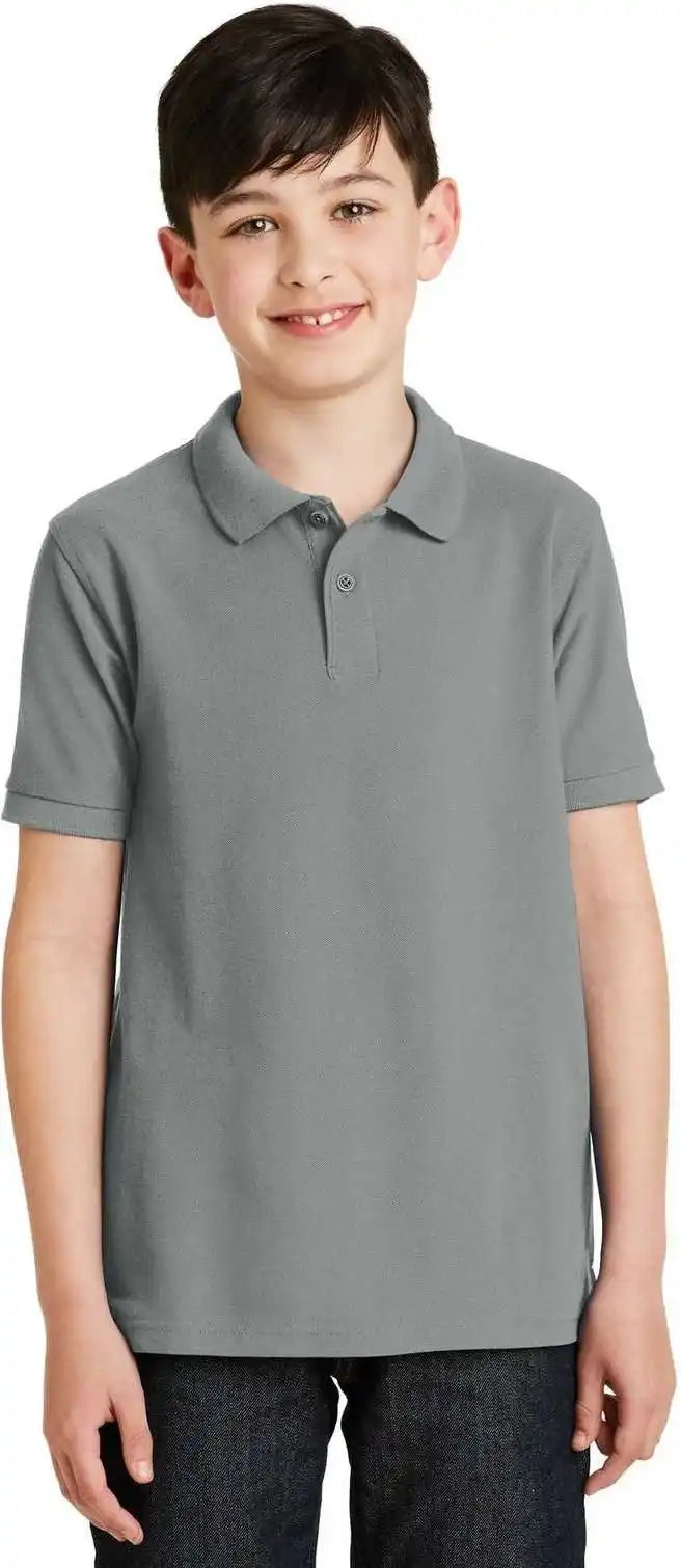 Port Authority Y500 Youth Silk Touch Polo Cool Gray