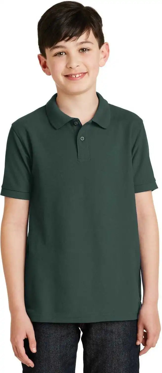 Port Authority Y500 Youth Silk Touch Polo Dark Green