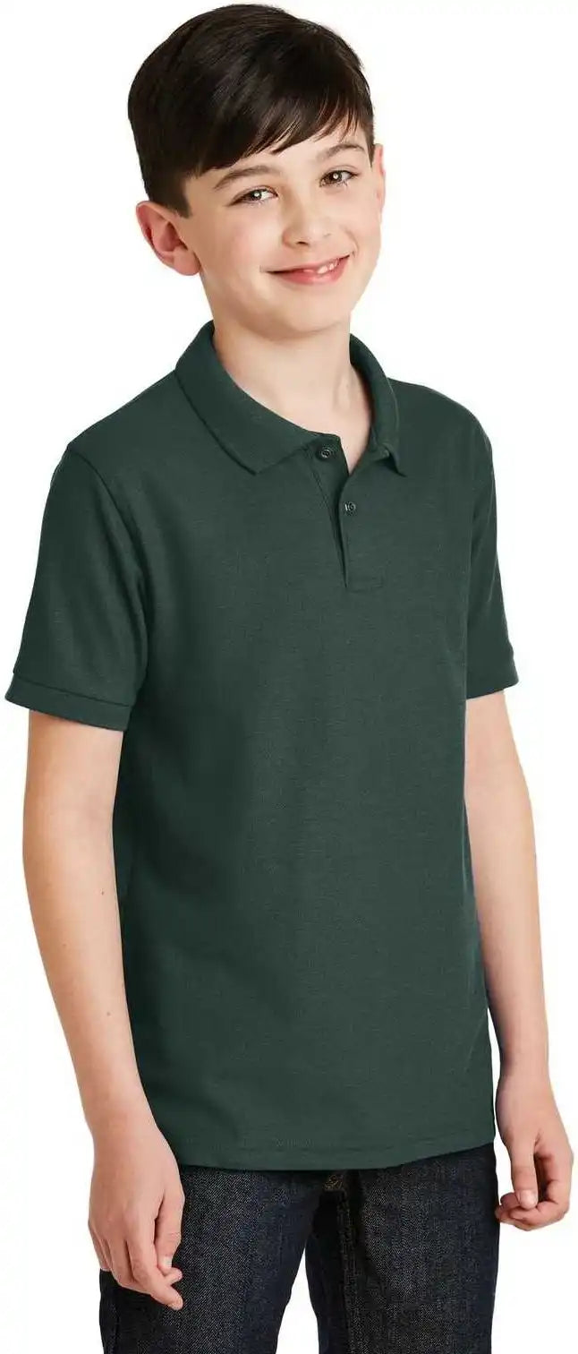 Port Authority Y500 Youth Silk Touch Polo Dark Green