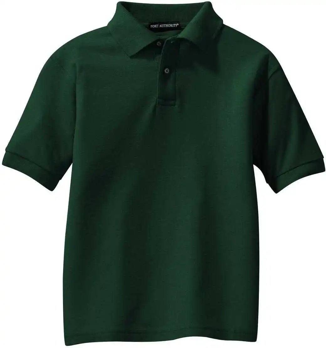 Port Authority Y500 Youth Silk Touch Polo Dark Green