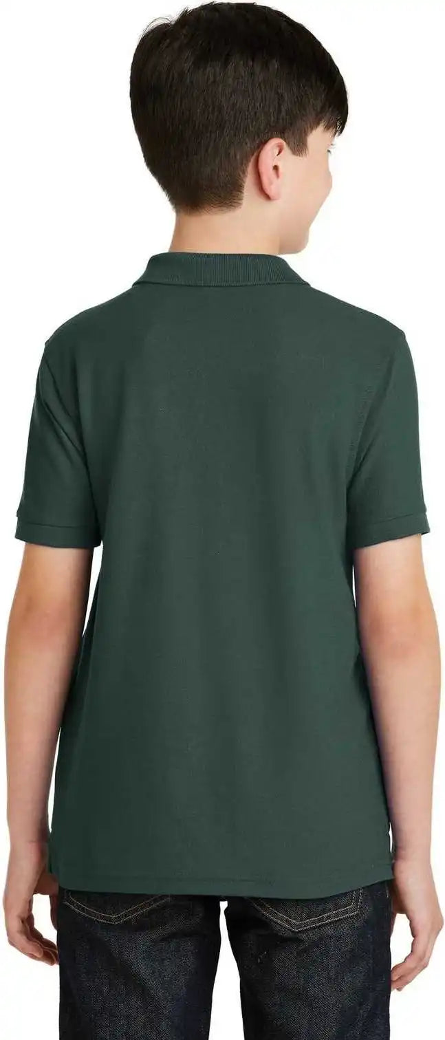 Port Authority Y500 Youth Silk Touch Polo Dark Green