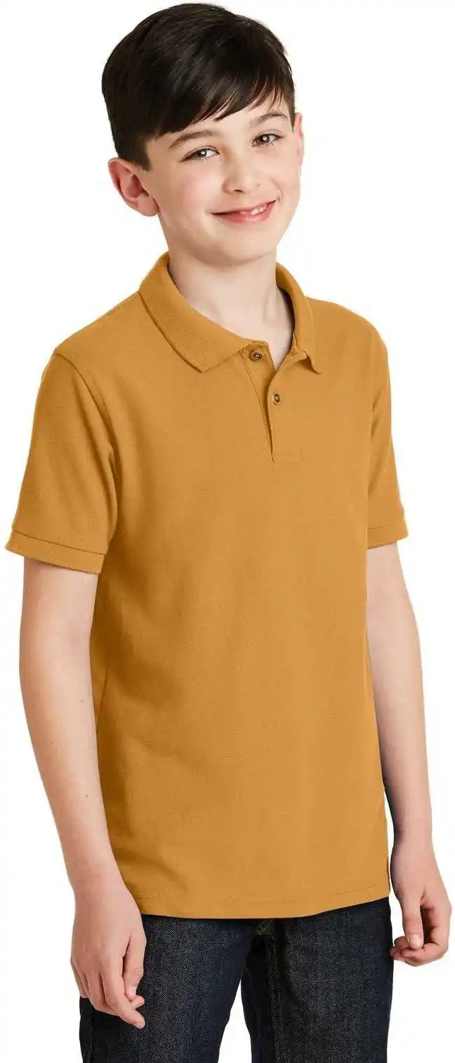 Port Authority Y500 Youth Silk Touch Polo Gold