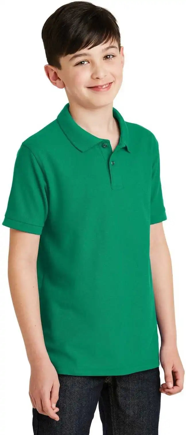 Port Authority Y500 Youth Silk Touch Polo Kelly Green