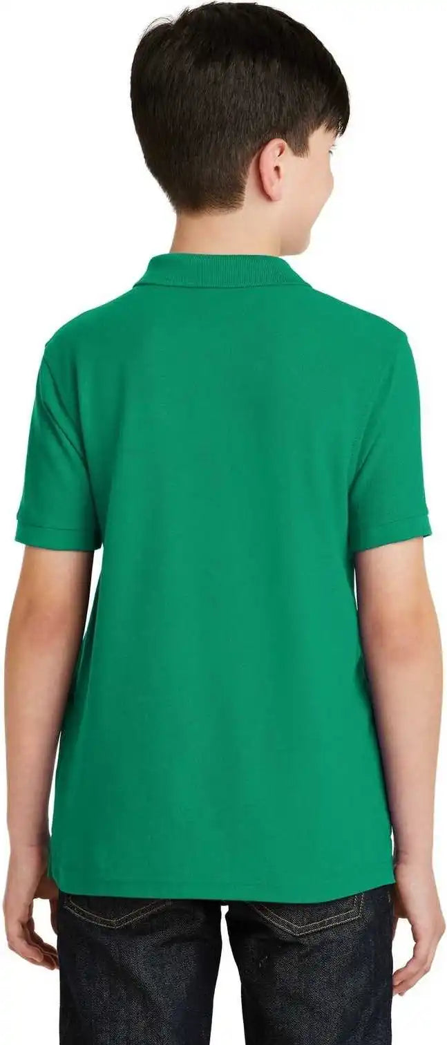 Port Authority Y500 Youth Silk Touch Polo Kelly Green