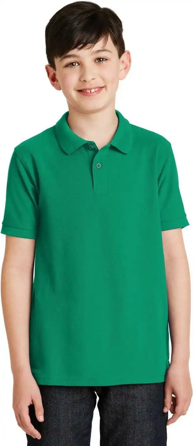 Port Authority Y500 Youth Silk Touch Polo Kelly Green
