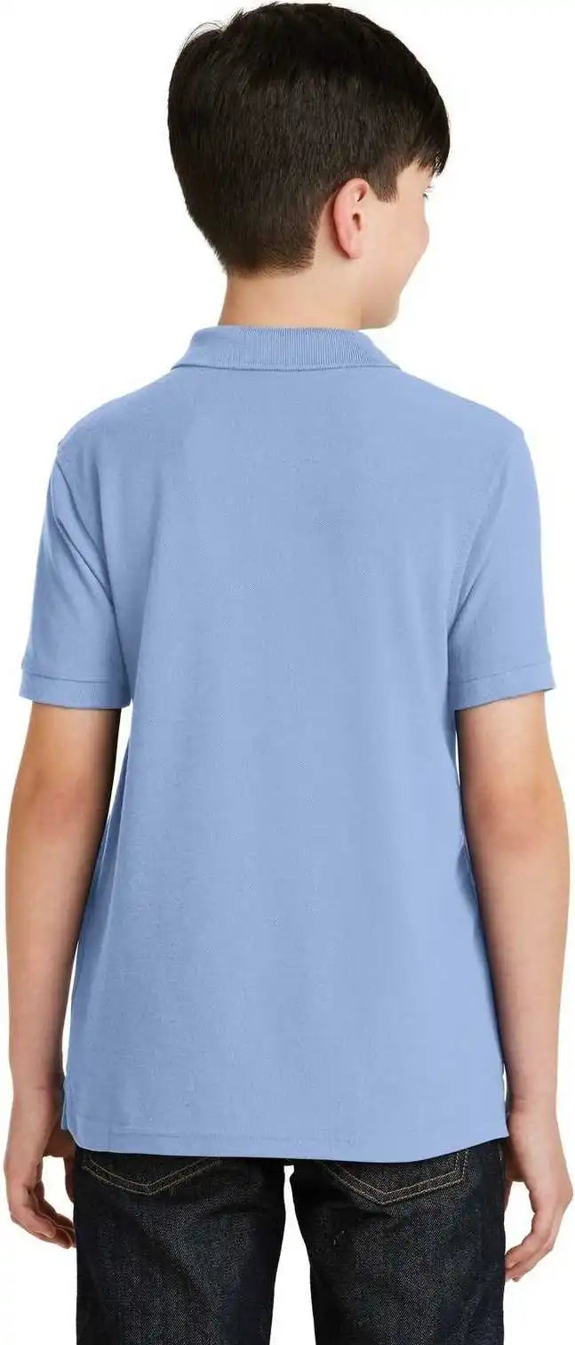 Port Authority Y500 Youth Silk Touch Polo Light Blue