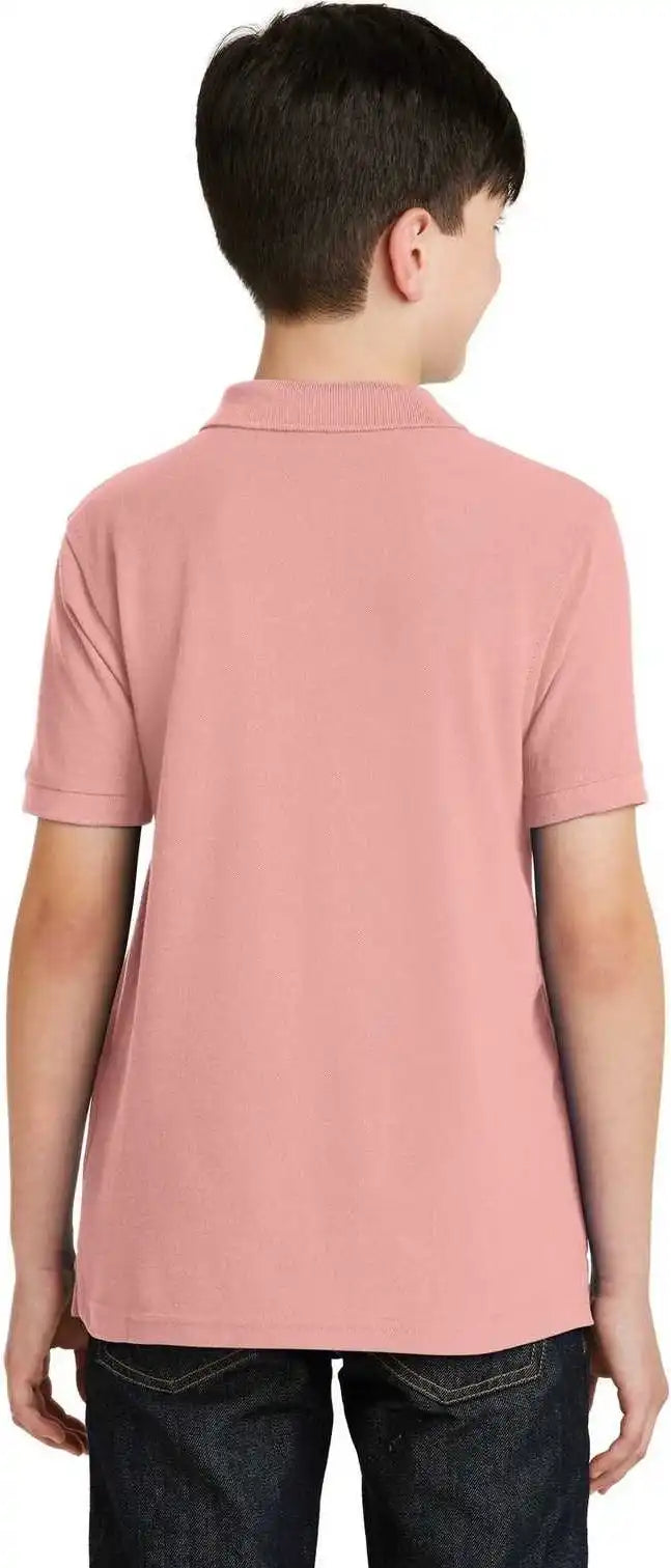 Port Authority Y500 Youth Silk Touch Polo Light Pink