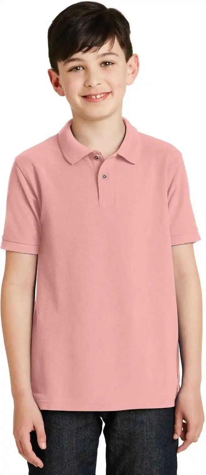 Port Authority Y500 Youth Silk Touch Polo Light Pink