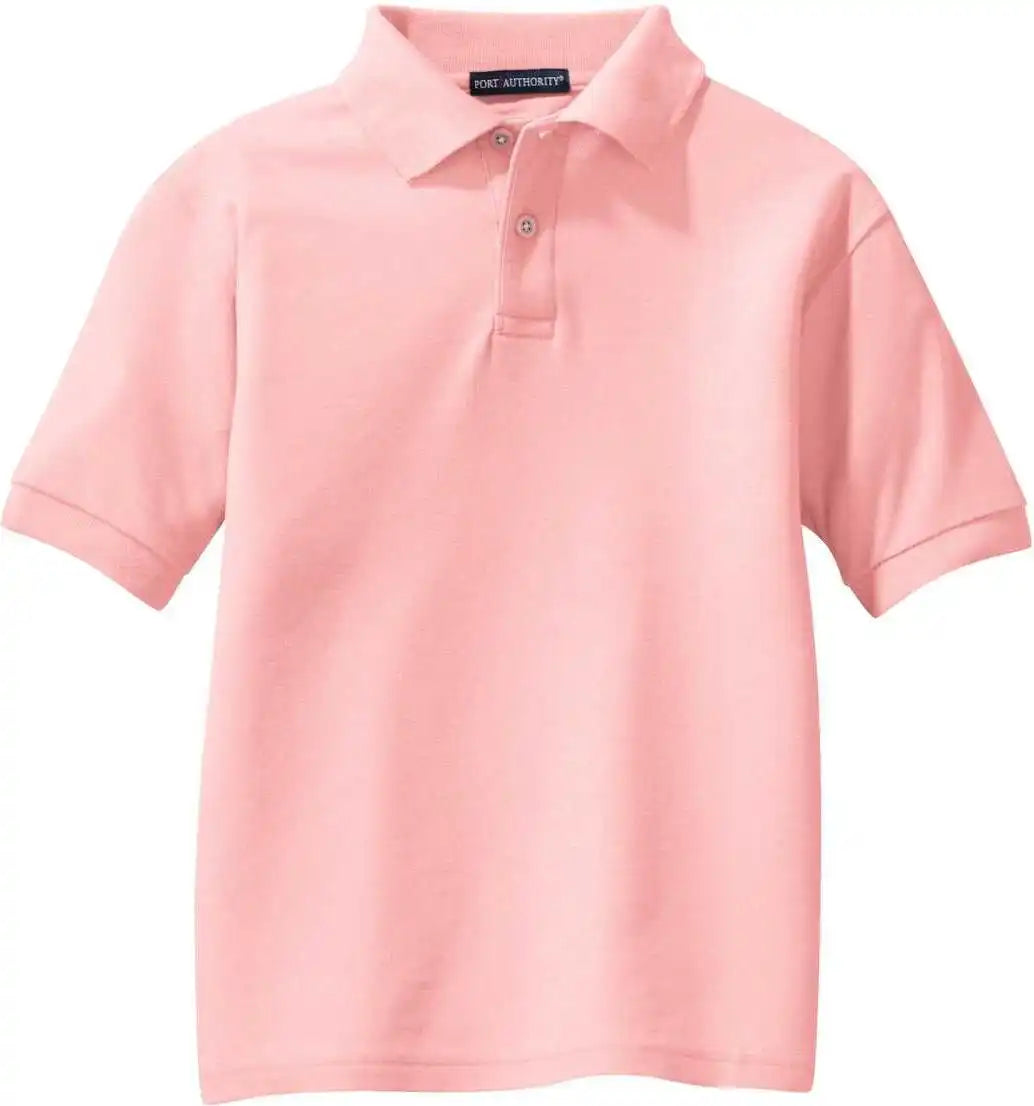 Port Authority Y500 Youth Silk Touch Polo Light Pink