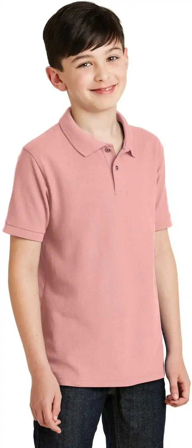Port Authority Y500 Youth Silk Touch Polo Light Pink