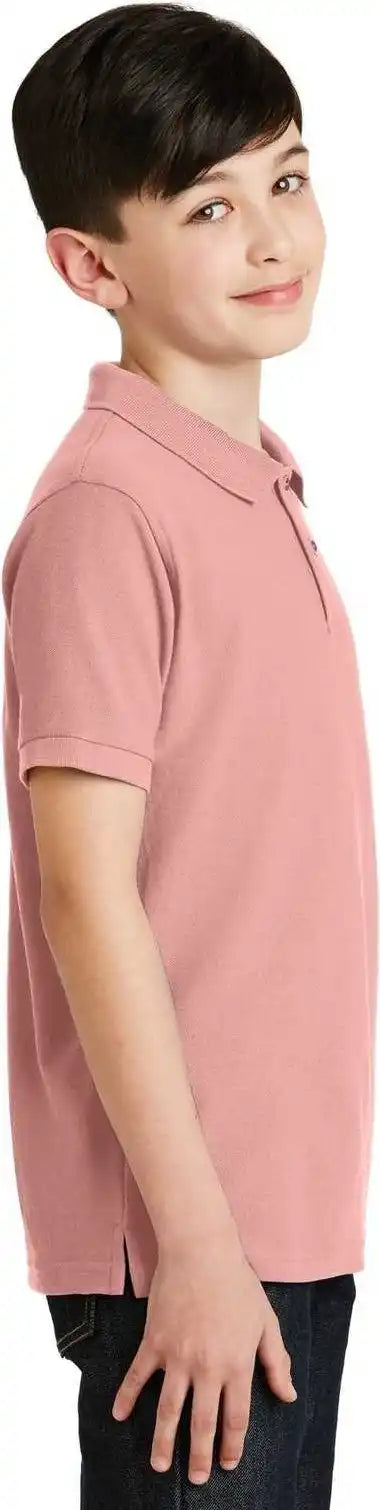 Port Authority Y500 Youth Silk Touch Polo Light Pink