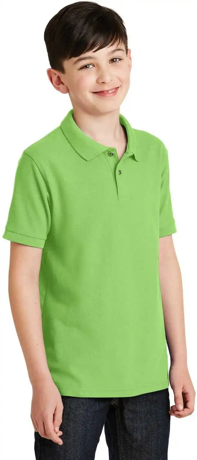 Port Authority Y500 Youth Silk Touch Polo - Lime