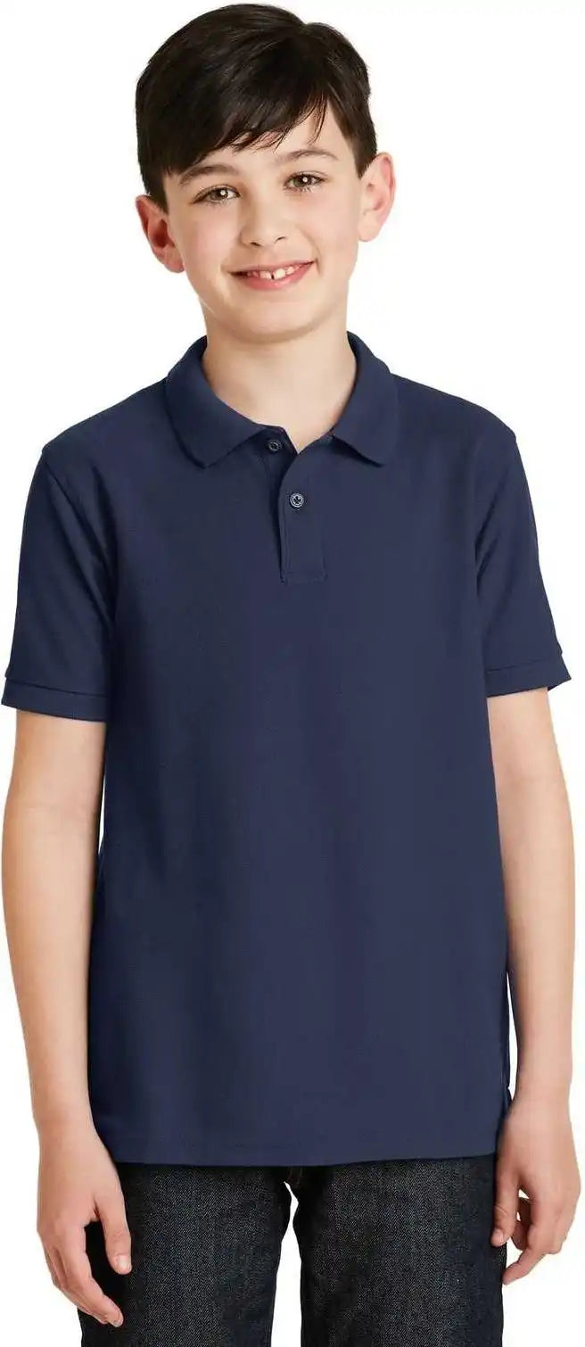 Port Authority Y500 Youth Silk Touch Polo - Navy