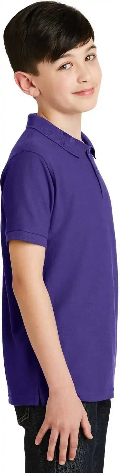 Port Authority Y500 Youth Silk Touch Polo Purple