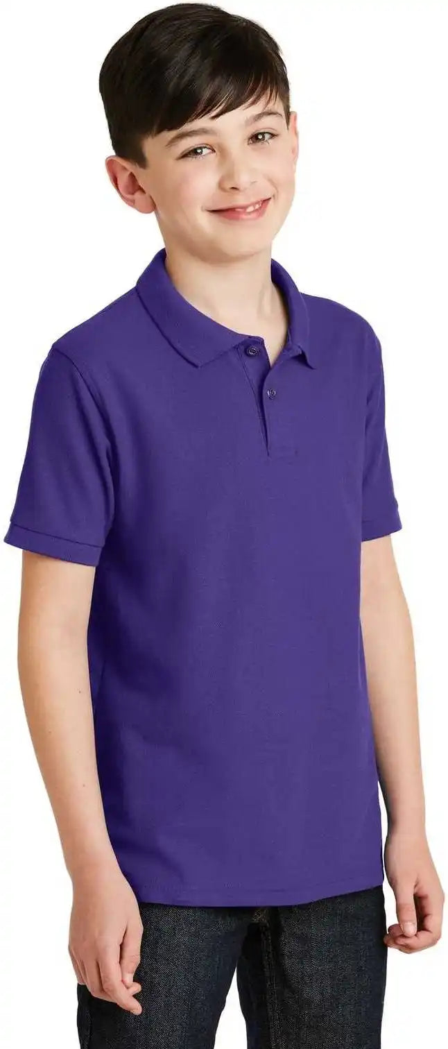 Port Authority Y500 Youth Silk Touch Polo Purple