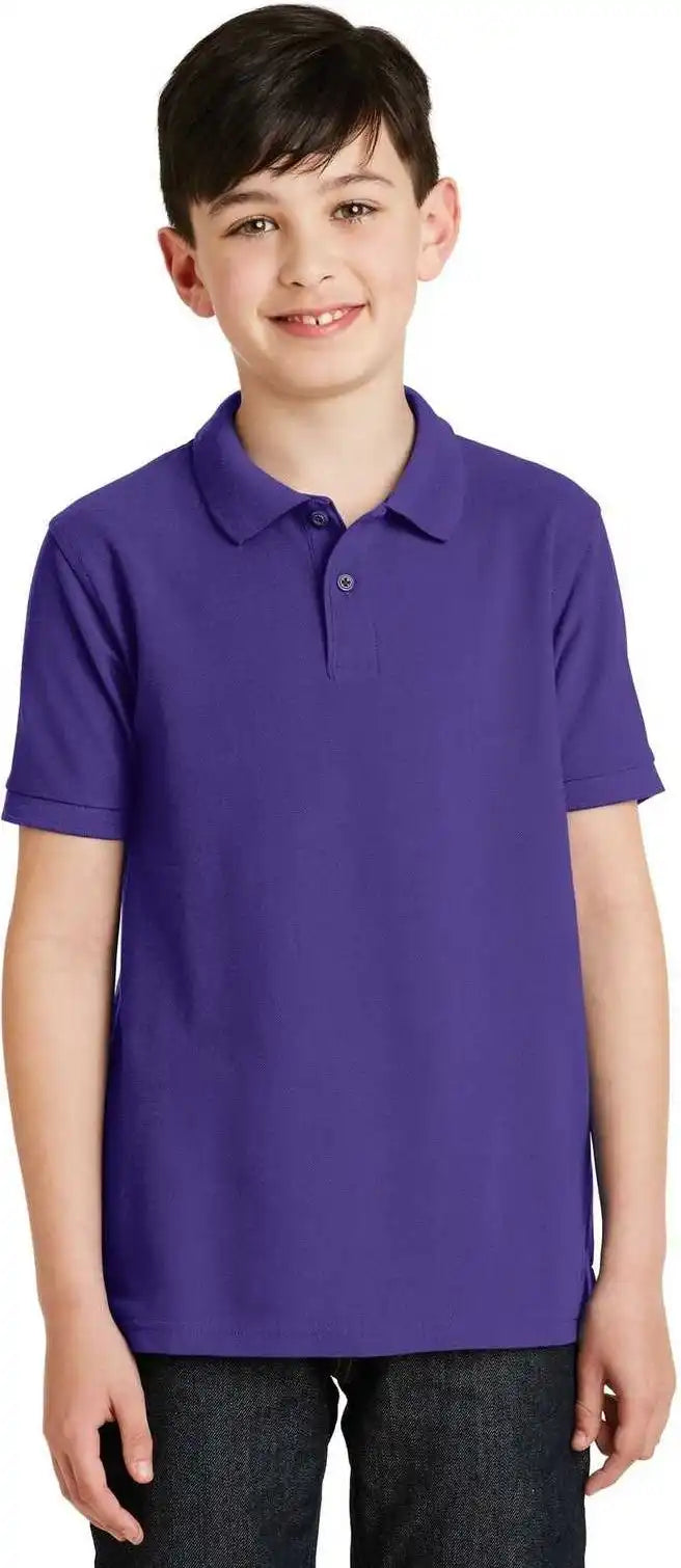 Port Authority Y500 Youth Silk Touch Polo Purple