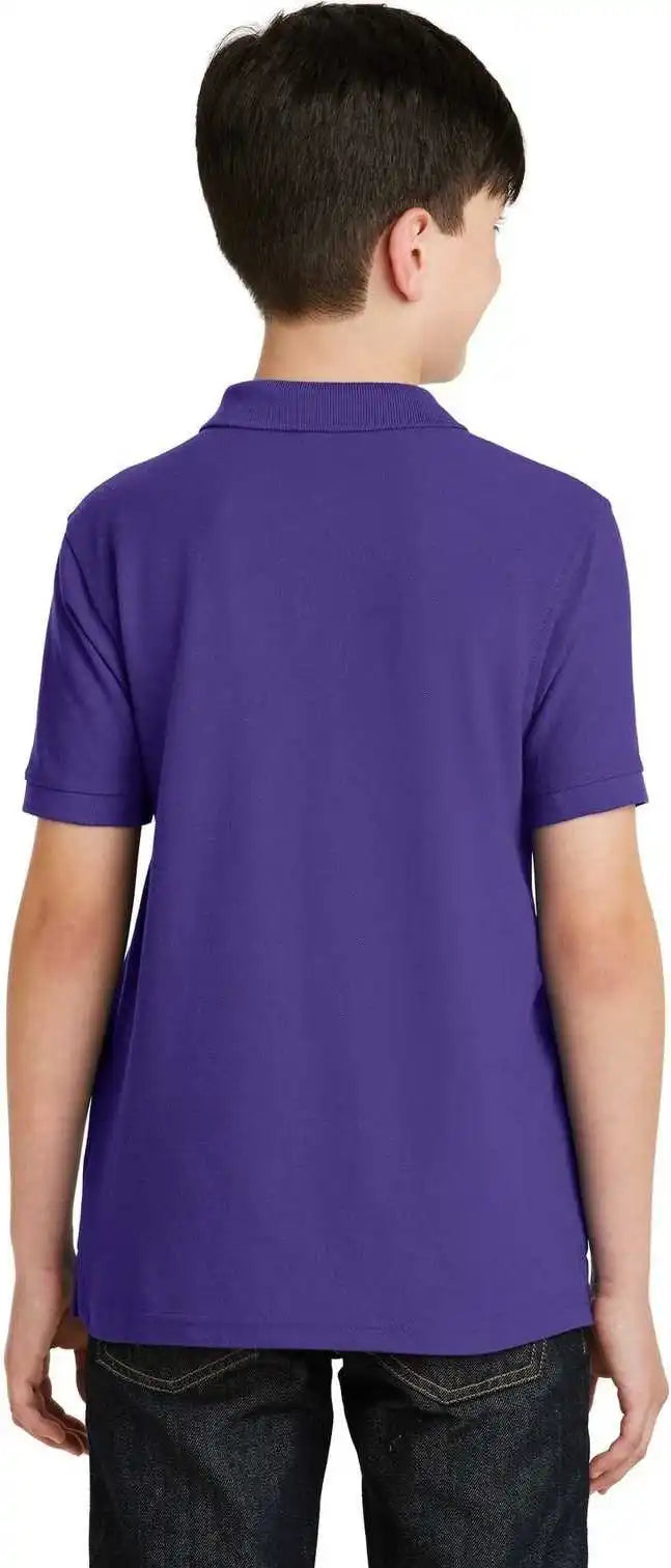Port Authority Y500 Youth Silk Touch Polo Purple