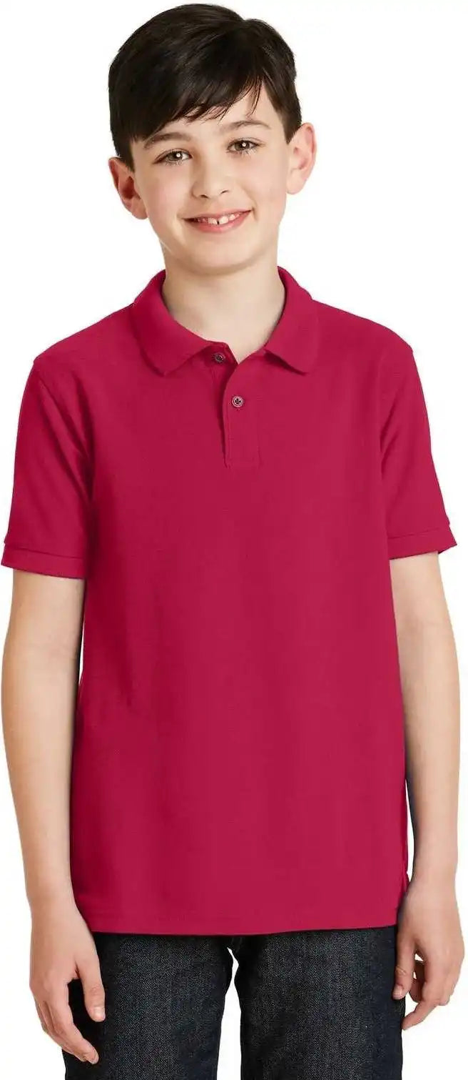 Port Authority Y500 Youth Silk Touch Polo Red