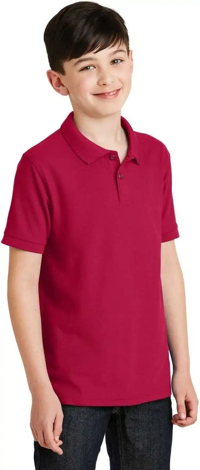 Port Authority Y500 Youth Silk Touch Polo Red