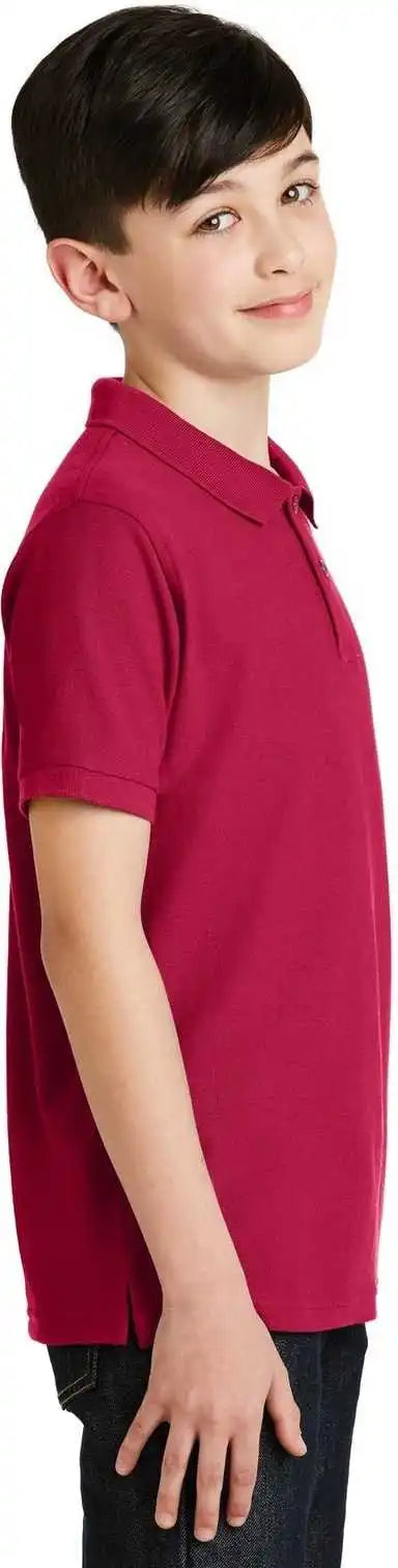 Port Authority Y500 Youth Silk Touch Polo Red