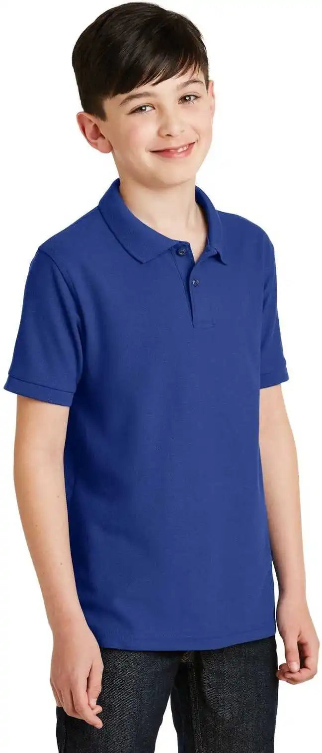 Port Authority Y500 Youth Silk Touch Polo Royal