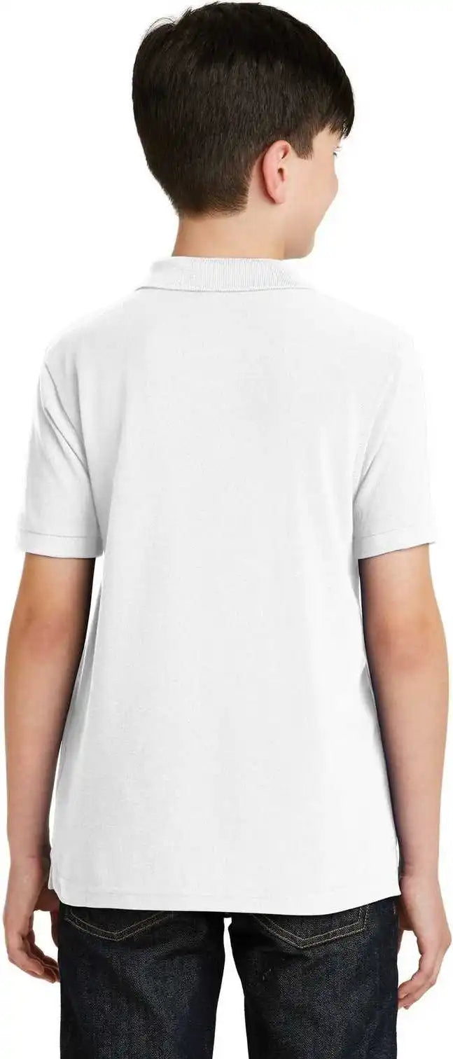 Port Authority Y500 Youth Silk Touch Polo White