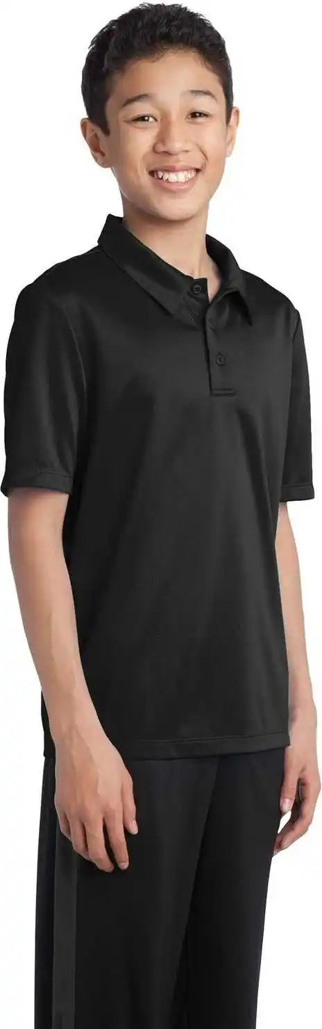 Port Authority Y540 Youth Silk Touch Performance Polo Black