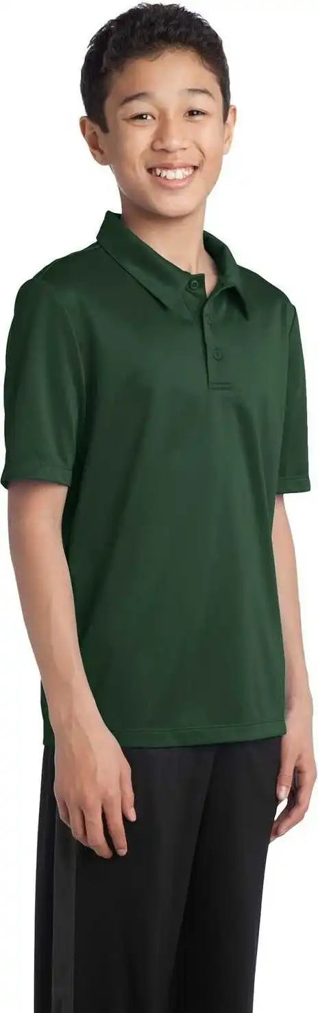 Port Authority Y540 Youth Silk Touch Performance Polo Dark Green
