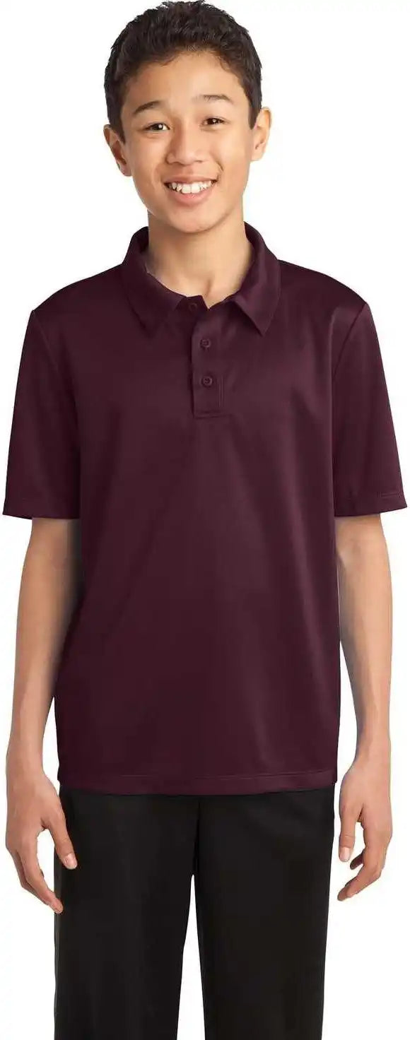 Port Authority Y540 Youth Silk Touch Performance Polo Maroon