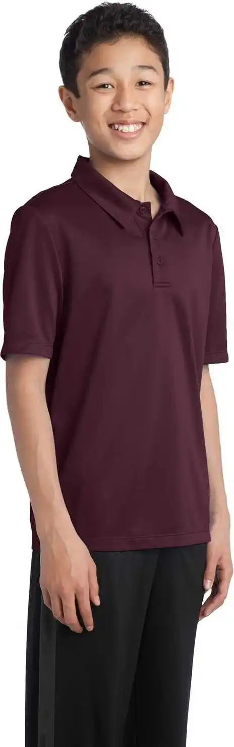 Port Authority Y540 Youth Silk Touch Performance Polo Maroon