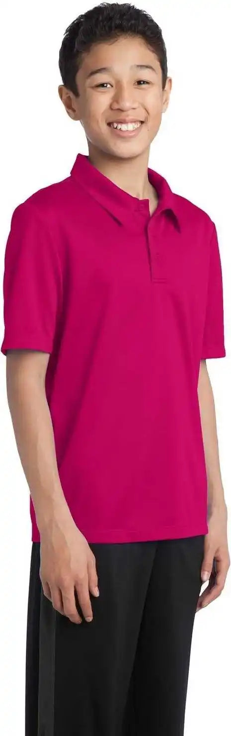 Port Authority Y540 Youth Silk Touch Performance Polo - Pink Raspberry