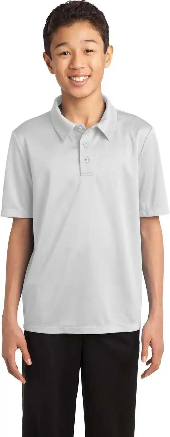 Port Authority Y540 Youth Silk Touch Performance Polo - White