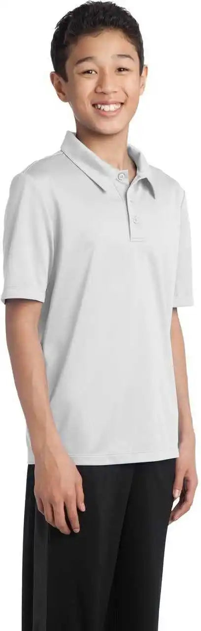 Port Authority Y540 Youth Silk Touch Performance Polo - White
